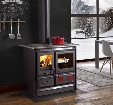 ROSA L 5.0 STEEL - Cocina Leña - La Nordica-Extraflame